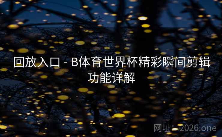 回放入口 - B体育世界杯精彩瞬间剪辑功能详解